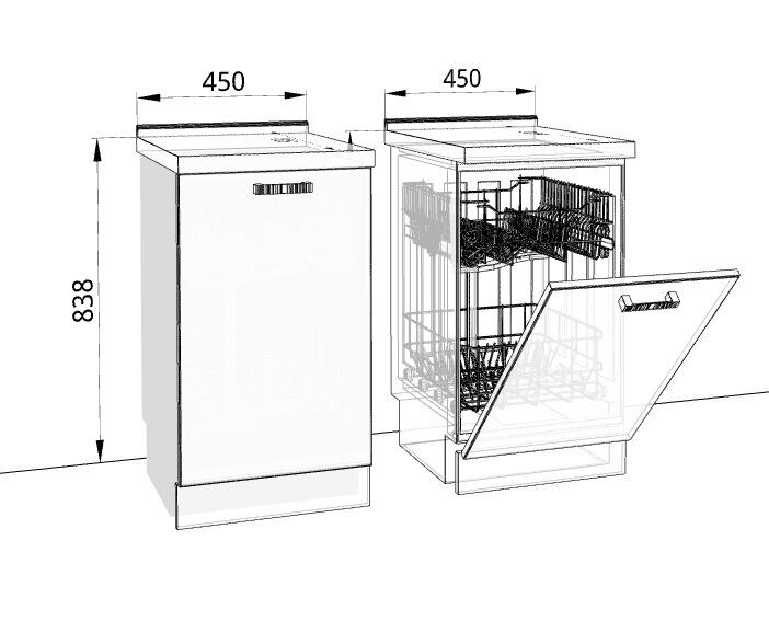 Фасад под посудомойку П450