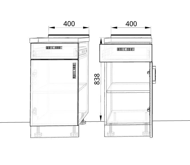 Шкаф нижний с 1 ящиком ШН1Я400